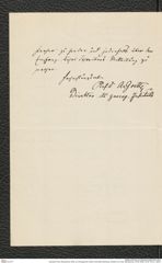 Nachlass Franz Steindachner, Brief von Zoologisches Institut Universität Strassburg, Direktion an Franz Steindachner (16.09.1896), Inv.Nr. 612.01, Seite 2